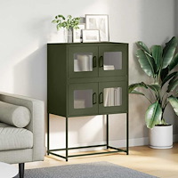 vidaXL Highboard olivgrön 68x39x107 cm stål