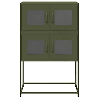 vidaXL Highboard olivgrön 68x39x107 cm stål