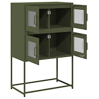 vidaXL Highboard olivgrön 68x39x107 cm stål