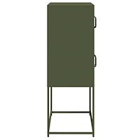 vidaXL Highboard olivgrön 68x39x107 cm stål