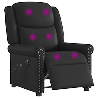 vidaXL Elektrisk massagefåtölj svart glansig konstläder