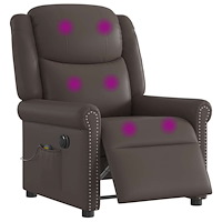 vidaXL Elektrisk massagestol Glänsande brunt konstläder