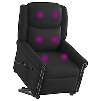 vidaXL Stå-upp massagestol glänsande svart konstläder