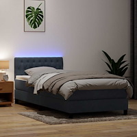 vidaXL Ramsäng med madrass mörkgrå 90x210 cm sammet