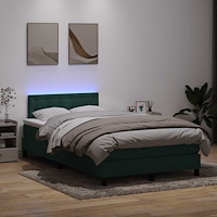 vidaXL Ramsäng med madrass mörkgrön 120x210 cm sammet