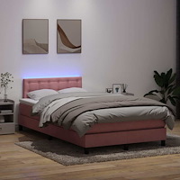 vidaXL Ramsäng med madrass rosa 120x220 cm sammet