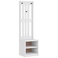 vidaXL Hallgran "SANDNES" vit 45x40x159,5 cm massiv trä furu