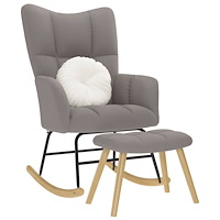 vidaXL Gungstol med fotpall taupe tyg