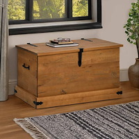 vidaXL Förvaringskista HALDEN 91x48x47 cm massiv trä furu