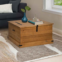 vidaXL Förvaringskista HALDEN 91x91x47 cm massiv trä furu
