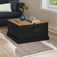 vidaXL Förvaringskista HALDEN svart 91x91x47 cm massiv trä furu