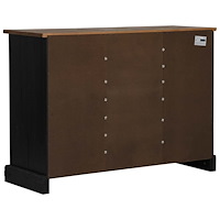 vidaXL Skänk HALDEN 2 skjutdörrar svart 112x40x80 cm massivt trä