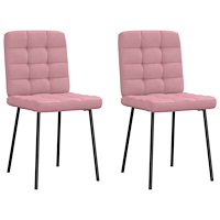 vidaXL Matstolar 2 st rosa sammet