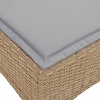 vidaXL Fällbar trädgårdssoffa med dynor L-formad beige konstrotting