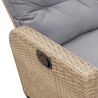 vidaXL Fällbar trädgårdssoffa med dynor L-formad beige konstrotting
