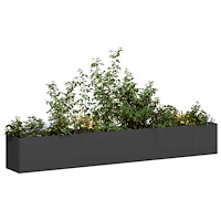 vidaXL Odlingslåda svart 280x40x40 cm kallvalsat stål