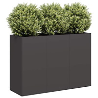 vidaXL Odlingslåda svart 120x40x80 cm kallvalsat stål
