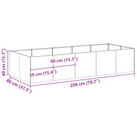 vidaXL Odlingslåda svart 200x80x40 cm stål