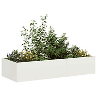 vidaXL Planteringskärl vit 200x80x40 cm stål