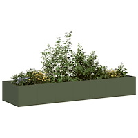 vidaXL Planteringskärl olivgrön 280x80x40 cm stål