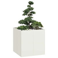 vidaXL Planteringskärl vit 80x80x80 cm stål