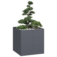 vidaXL Planteringskärl antracit 80x80x80 cm stål