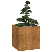 vidaXL Planteringskärl rostig 80x80x80 cm väderbeständigt stål