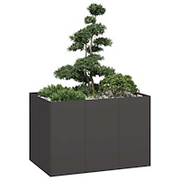 vidaXL Planteringskärl svart 120x80x80 cm stål