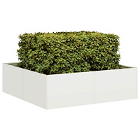 vidaXL Planteringskärl vit 100x100x30 cm stål