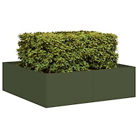 vidaXL Planteringskärl olivgrön 100x100x30 cm stål