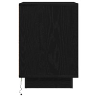 vidaXL Sängbord med LED-belysning svart 38x34x50 cm