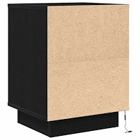 vidaXL Sängbord med LED-belysning svart 38x34x50 cm
