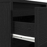 vidaXL Sängbord med LED-belysning svart 38x34x50 cm