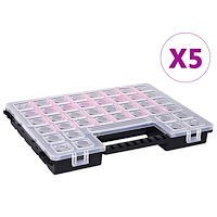 vidaXL Sortimentslådor 5 st med justerbara avdelare 385x283x50 mm