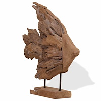 vidaXL Fiskskulptur teak 40x12x57 cm
