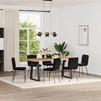 vidaXL Matstolar 6 st svart sammet