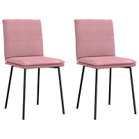 vidaXL Matstolar 2 st rosa sammet