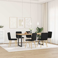 vidaXL Matstolar 6 st svart tyg