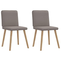 vidaXL Matstolar 2 st taupe tyg