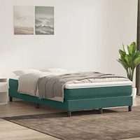 vidaXL Ramsäng med madrass mörkgrön 120x210 cm sammet