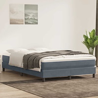 vidaXL Ramsäng med madrass mörkgrå 140x210 cm sammet