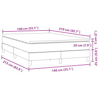 vidaXL Ramsäng med madrass mörkgrå 140x210 cm sammet