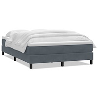 vidaXL Ramsäng med madrass mörkgrå 140x210 cm sammet