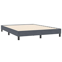 vidaXL Ramsäng med madrass mörkgrå 140x210 cm sammet