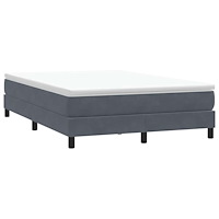 vidaXL Ramsäng med madrass mörkgrå 140x210 cm sammet