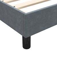 vidaXL Ramsäng med madrass mörkgrå 140x210 cm sammet