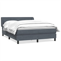 vidaXL Ramsäng med madrass mörkgrå 140x210 cm sammet