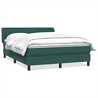 vidaXL Ramsäng med madrass mörkgrönt 140x210 cm sammet