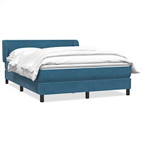 vidaXL Ramsäng med madrass mörkblå 140x210 cm sammet