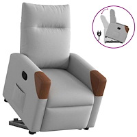 vidaXL Reclinerfåtölj med uppresningshjälp molngrå tyg